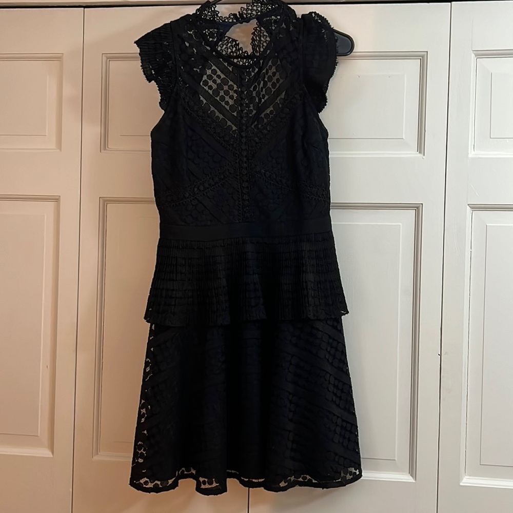 Adelyn Rae Women's Maeve Woven Lace Fit and Flare, Black, M - Picture 3 of 5